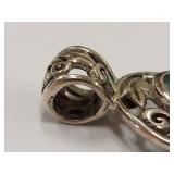 Sterling Silver Pendant with Blue Gemstone Centerpiece