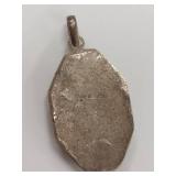 Sterling Silver Pendant with Turquoise and Coral Stone Inlays