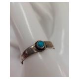 Sterling Silver Adjustable Ring with Turquoise Stone
