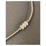 Sterling Silver Beaded Necklace & Bracelet Set