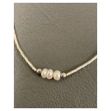 Sterling Silver Beaded Necklace & Bracelet Set