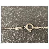 Italian Sterling Silver Box Chain Necklace