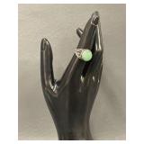 Vintage Sterling Silver Ring with Green Stone