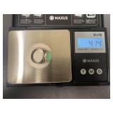 Vintage Sterling Silver Ring with Green Stone