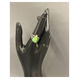 Sterling Silver Ring with Green Gemstone