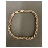 Italian 925 Sterling Silver Rope Bracelet