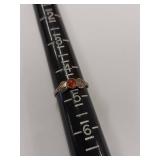 Vintage Sterling Silver Amber Leaf Motif Ring