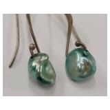 Sterling Silver Handcrafted Baroque Pearl Earrings