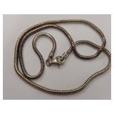 Sterling Silver Snake Chain Necklace - 15"