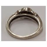 Vintage Diamond Multi Tier Sterling Silver Intricate Ring