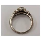 Vintage Diamond Multi Tier Sterling Silver Intricate Ring