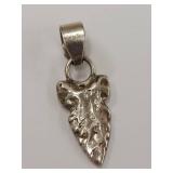Tested Sterling Silver Arrowhead Pendant