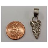 Tested Sterling Silver Arrowhead Pendant