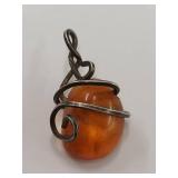 Amber Wire Wrapped Pendant
