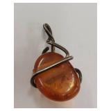Amber Wire Wrapped Pendant