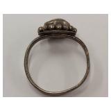 Vintage Brass Ring with Green Stone