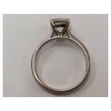 Elegant Sterling Silver Clear Gemstone Solitaire Ring