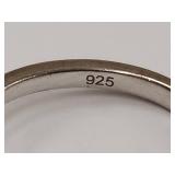 Elegant Sterling Silver Clear Gemstone Solitaire Ring