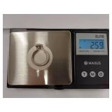 Elegant Sterling Silver Clear Gemstone Solitaire Ring