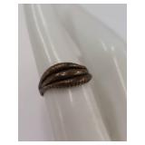Vintage Sterling Silver Textured Ring Unique Design