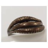Vintage Sterling Silver Textured Ring Unique Design