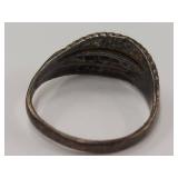 Vintage Sterling Silver Textured Ring Unique Design