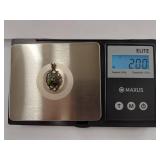 Vintage Sterling Silver Pendant with Green Gemstone