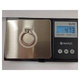 Elegant Sterling Silver Cushion Cut Ring