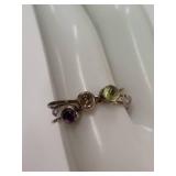 Sterling Silver Stackable Rings Set with Stones