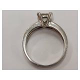 Elegant Sterling Silver Ring with Square Solitaire Stone