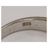 Elegant Sterling Silver Ring with Square Solitaire Stone