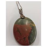 Sterling Silver Necklace with Natural Stone Pendant