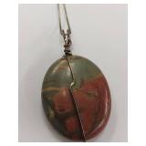 Sterling Silver Necklace with Natural Stone Pendant