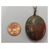 Sterling Silver Necklace with Natural Stone Pendant