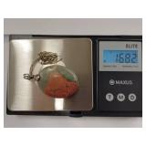 Sterling Silver Necklace with Natural Stone Pendant