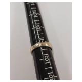 Heavy Vintage Sterling Silver Ring with Clear Stone Accent