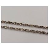 Sterling Silver Rope Chain Necklace 18 Inches