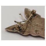 Sterling Silver Butterfly Brooch With Abalone Inlay