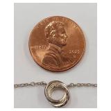 Sterling Silver 925 Interlocking Ring Necklace