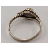 Vintage Sterling Silver Ring with Black Stone