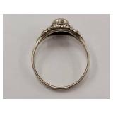 Vintage Sterling Silver Ring with Black Stone