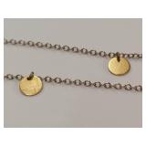 Sterling Silver Charm Necklace with Disc Pendants & Pearl