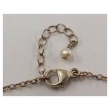 Sterling Silver Charm Necklace with Disc Pendants & Pearl