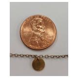 Sterling Silver Charm Necklace with Disc Pendants & Pearl