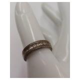 Elegant Sterling Silver Ring with Stone Inlay