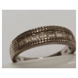 Elegant Sterling Silver Ring with Stone Inlay