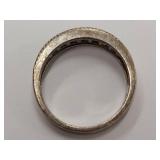 Elegant Sterling Silver Ring with Stone Inlay