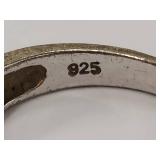 Elegant Sterling Silver Ring with Stone Inlay