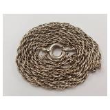 Elegant Sterling Silver Rope Chain Necklace