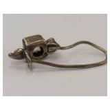 Vintage Sterling Silver Earrings Green Gemstones